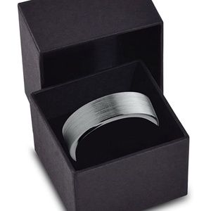 14 Tungsten Wedding Band Ring Men Women Comfort Fit Grey Silver Brushed